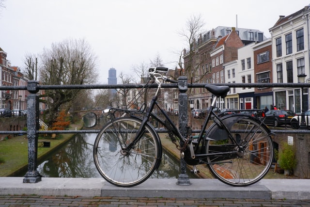 Bike in front of canal